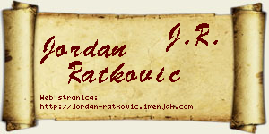 Jordan Ratković vizit kartica